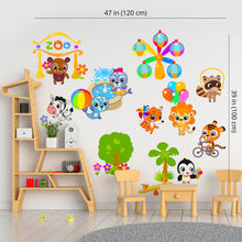 Zoo Animals Kids Wall Decals. Removable Peel & Stick Vinyl Wall Decor Stickers for Nursery, Playroom Decoration. Wall Decal for Boys and Girls