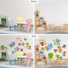 Zoo Animals Kids Wall Decals. Removable Peel & Stick Vinyl Wall Decor Stickers for Nursery, Playroom Decoration. Wall Decal for Boys and Girls